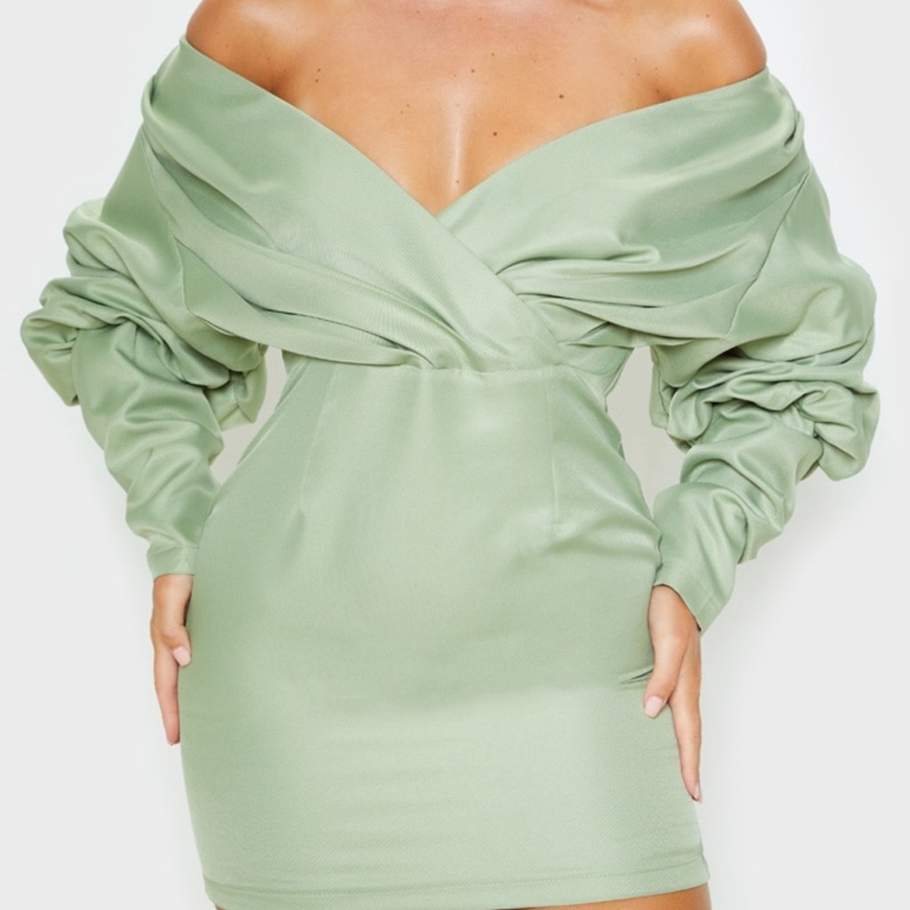 Bardot green wrap dress